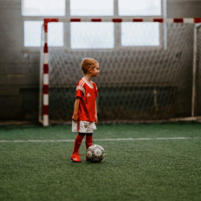 a boy playing football